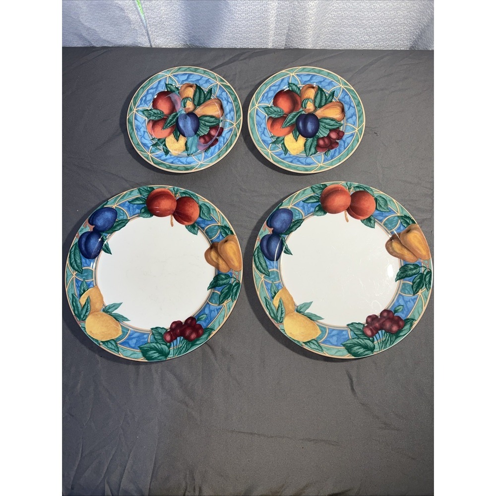 Victoria Beale Forbidden Fruit 9024 Set Of 2 Dinner Plates And 2 Salad Plates C